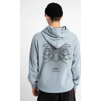 Chlapecká mikina Reporter Young Reporter Young | Chlapecká světle modrá mikina s kapucí REGULAR s abstraktním motivem křídel na zádech - Barva SVĚTLE MODRÁ, Velikost 158 253-0551B-13-420-1