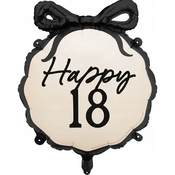 Balónek Fóliový balónek PartyDeco Happy 18, 47,5 x 45 cm