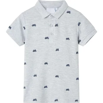 Chlapecká košile vidaXL Dětská polokošile melanž 140 [12158] Barva: Šedá