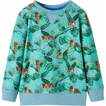 Chlapecká mikina vidaXL Dětská mikina světle zelená melanž 140 [12413]