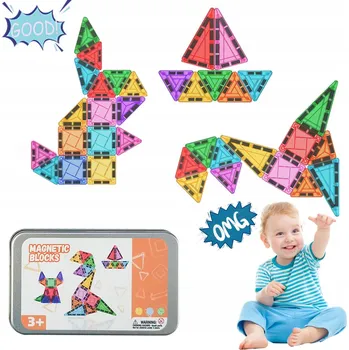 ostatní stavebnice MAGNETICKÉ 3D stavební STAVEBNICE Sada 42 dílků Magnetic Tiles
