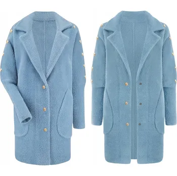 Soprato dámský modrý kabát oversize bez kapuce univerzální velikost