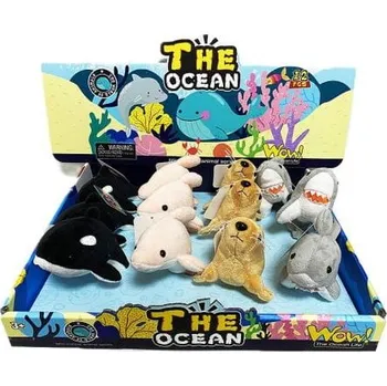 plyšák Plyšová zvířátka z oceánu s pískátkem - Tuleň Delfín Kosatka Žralok ZA5779