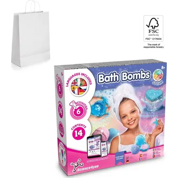 Bath Bombs Kit II. Vzdělávací hra dodáváno s dárkovou taškou z kraftového papíru (90 g/m²), vyrobené z certifikovaného materiálu FSC™ a dalších kontrolovaných materiálů 1 bez potisku bez potisku