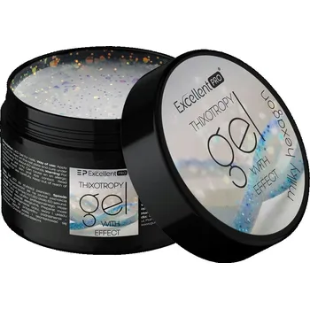 Lak na nehty EXCELLENT PRO THIXOTROPY STAVEBNÍ STAVEBNÍ GEL SE TŘPYTKAMI MILKY HEXA 50 g