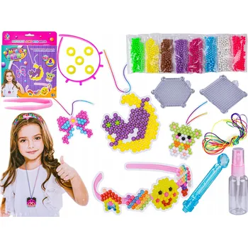 Dětské navlékací korálky VODNÍ KORÁLKY SADA PRO VÝROBU BIŽUTERIE BAREVNÁ