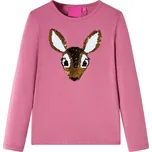 vidaXL Dětské tričko s dlouhým rukávem 116 [14181] Barva: Malinová