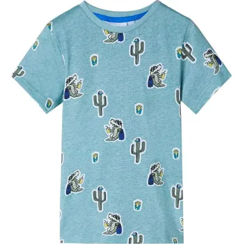 Chlapecké tričko vidaXL Dětské tričko světle melanž 116 [12476] Barva: Zelená