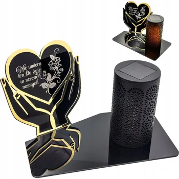 Smuteční dekorace Solární LED hřbitovní svíčka - Soška na hřbitov, velká, věčná hřbitovní lampa