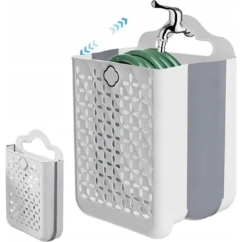 Koš na prádlo ORGANIZÉR SKLÁDACÍ KOŠ NA PRÁDLO ZÁVĚSNÝ NA ZEĎ/DVEŘE VELKÝ