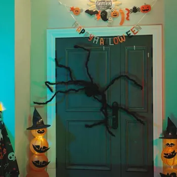vidaXL Halloweenská pavoučí dekorace 3 pcs Černá 150 cm [42020052]