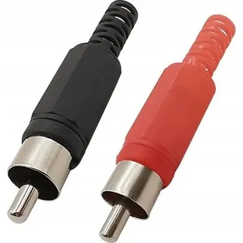 RCA cinch konektor na kabel, červený a černý