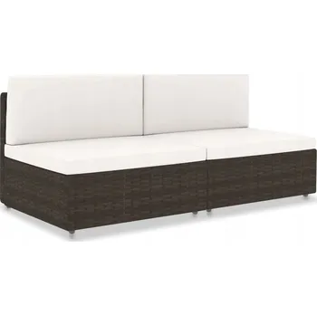 Pohovka Modulární 2místná pohovka, PE ratan, hnědá