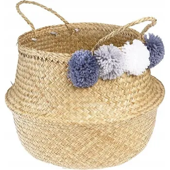 Obraz Koš na doplňky s bambulkami šedý Rex London