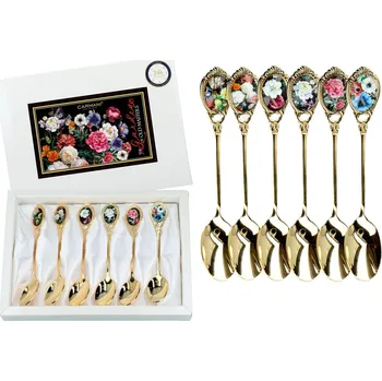 Příbor Čajová lžička lesklá Carmani Květiny 6 ks