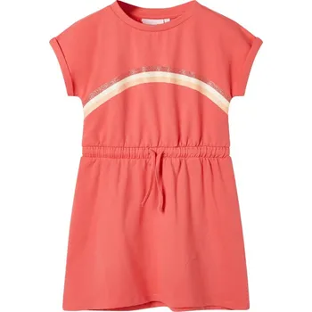 Dívčí šaty vidaXL Dětské šaty se stahovací šňůrkou jasně 140 [10623] Barva: Korálová
