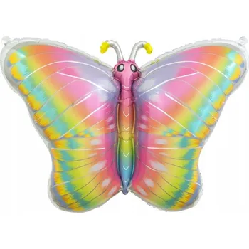 Balónek FÓLIOVÝ BALÓNEK PASTELOVÝ MOTÝL MOTÝLEK HELIUM 64x53cm