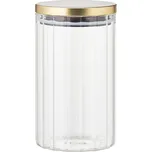 EH Excellent Houseware Skleněná dóza se zlatým víčkem, 1000 ml