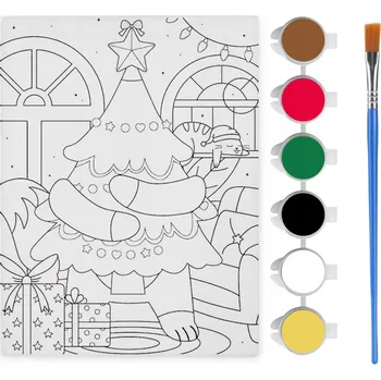 kreativní sada Omalovánka Vánoční obrázek k malování Malířská Sada Dárek Stromeček