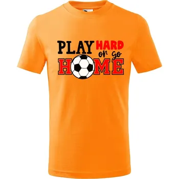 Chlapecké tričko Dětské tričko s potiskem Play hard Velikost: 158/12 let, Barva trička: Tangerine orange
