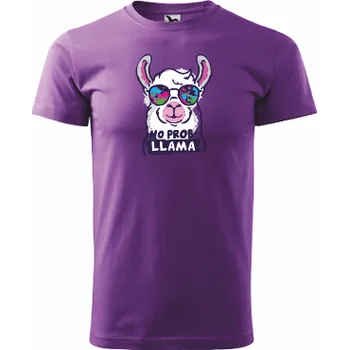 Pánská móda ON-DESIGN Tričko s NO PROB-LLAMA Velikost: XS, Barva: fialová