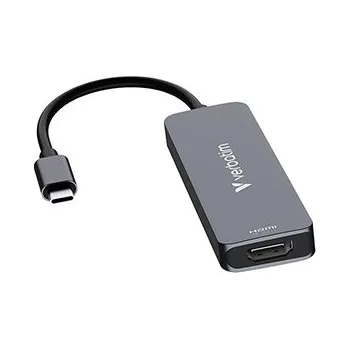 USB hub USB-C víceportový rozbočovač Essentials 4-port, 32155, šedý, délka kabelu 18cm, Verbatim, USB-C PD, USB-A 3.2 Gen 1, USB-A 2.0