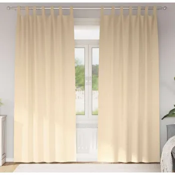 Roleta vidaXL Závěsy na zatemnění s kroužky 2 pcs Krémová 245 x 140 cm [4107596]