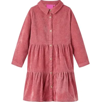 Dívčí šaty vidaXL Dětské šaty s dlouhým rukávem manšestr starorůžové 92 [14254]