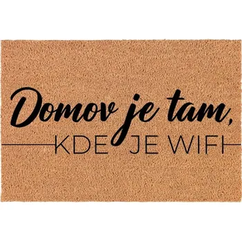 Rohožka Kokosová Vstupní Rohožka Domů | Veselý Dárek Domov Je Tam, Kde Je Wifi