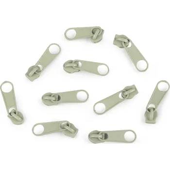 Zip Pro Háčkování Jezdec ke spirálovému zipu 3 mm, lipově zelená 10 ks