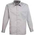 Premier Workwear Pánská košile s dlouhým rukávem PR200 Silver -ca. Pantone 428 47 (18H)