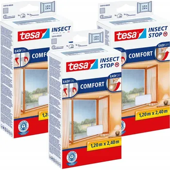 Síť proti hmyzu 3 x Moskytiéra TESA COMFORT do oken - okenní síť na na suchý zip zip 1,2 x 2,4 m