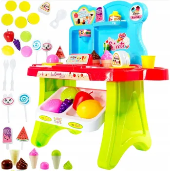 Hra na obchod Dětský supermarket s prodejnou zmrzliny, pokladna, 38 dílů