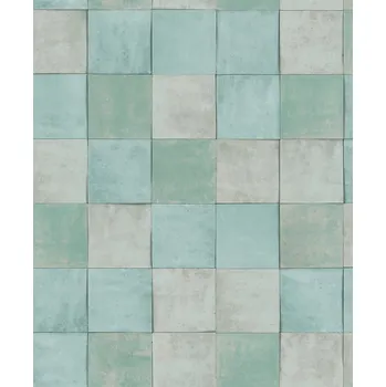 Tapeta Tapeta obklady do kuchyně a koupelny modré a šedé dlaždice tapety