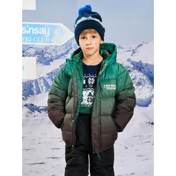 Chlapecká bunda Sinsay - Prošívaná bunda s kapucí - vícebarevná - 441FC-MLC - 441FC-MLC-110