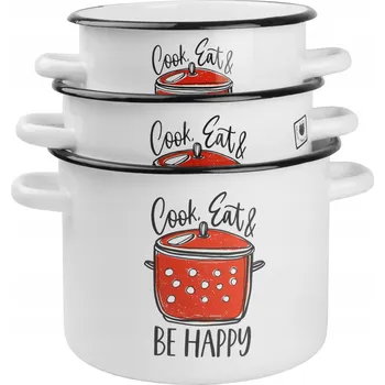 Sada nádobí Sada hrnců Silesia Emalia Cook Eat & Be Happy smaltované 3 el.