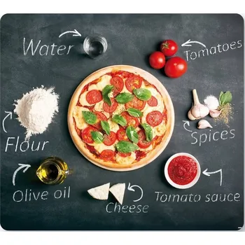 Kuchyňské prkénko OCHRANNÁ SKLENĚNÁ DESKA NA VARNOU DESKU / PRKÉNKO NA KRÁJENÍ / PRACOVNÍ PLOCHA 56x50 PIZZA