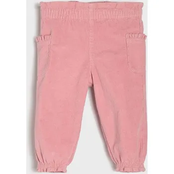Dívčí kalhoty Sinsay - Zateplené kordové kalhoty s ozdobnými volány - růžová - 016EN-39X - 016EN-39X-86