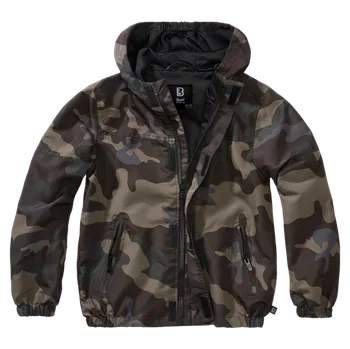 Chlapecká bunda Brandit dětská bunda Summer Frontzip Windbreak, dark camo - 146/152