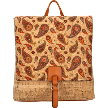 Městský batoh Dámský batoh v korkovém designu T8329 typ 12 hnědý