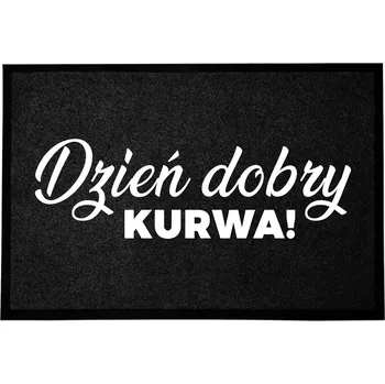 ČERNÁ VSTUPNÍ ROHOŽKA DO DOMU DEKORATIVNÍ DÁREK KUR*A DEN 60X40