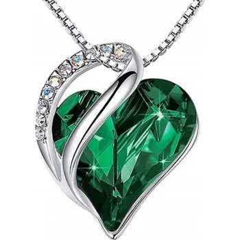 Náhrdelník Stříbrný Náhrdelník Srdce s Achátem Moissanit Achát Kámen Ocel Ocel