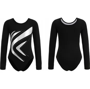 Body STŘÍBRNÉ BALETNÍ GIMNASTICKÉ TRIKO DRES NA TANEC BALET GIMNASTIKU VEL. 130