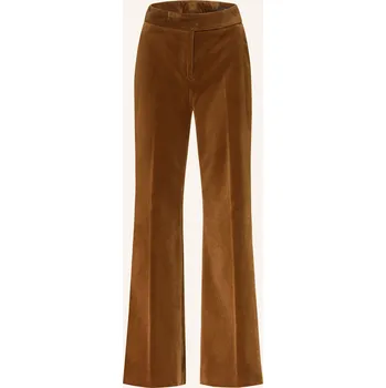 Windsor. Dámské Marlene Kalhoty Ze Sametu, hnědá, 46