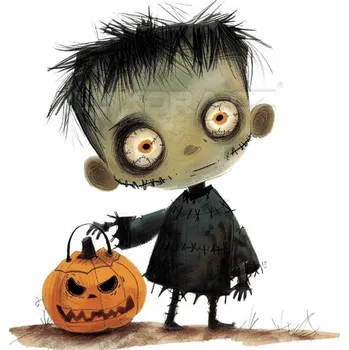 Nášivka Nažehlovačka Zombie a dýně - 5,5 x 6 cm