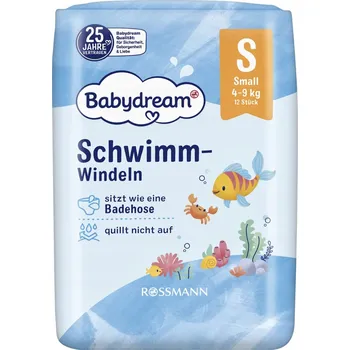 Plenkové kalhoty BABYDREAM Dětské plavecké Plenky Small 4-9 kg 12 kusů