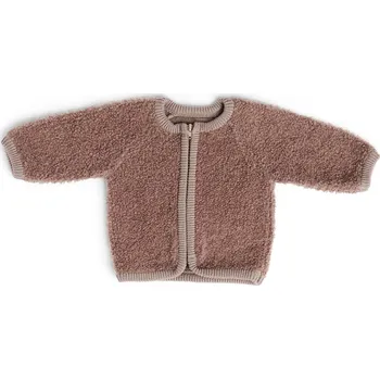 Chlapecká mikina Dětský cardigan z bouclé merino vlny na zip Smallstuff - rose Velikost: 56/62