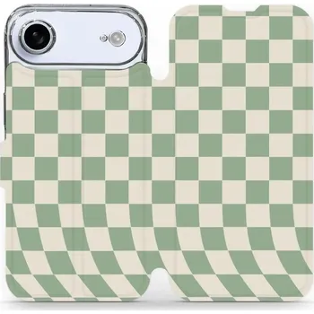 Pouzdro na mobilní telefon Flipové pouzdro Mobiwear - Apple iPhone Air - VA58S Zelená a béžová šachovnice (Knížkové flip pouzdro, obal, kryt na mobil Apple iPhone Air - VA58S Zelená a béžová šachovnice, materiál Umělá kůže + TPU - ochrana 360°, stojánek, silikonová vanička,)
