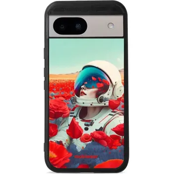 Pouzdro na mobilní telefon Lesklý kryt Mobiwear Glossy - Google Pixel 8A - G001G Astronautka v květech (Prémiové lesklé pouzdro, obal, kryt Mobiwear Glossy na mobil Google Pixel 8A - G001G Astronautka v květech, materiál Plast + TPU silikon - krytí po všech stranách, neošoupatelný)