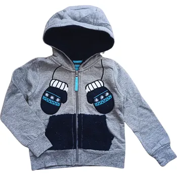 Dívčí mikina Dětská mikina LEMON BERET rukavičky na zip Šedá, Velikost: 92/98 92/98